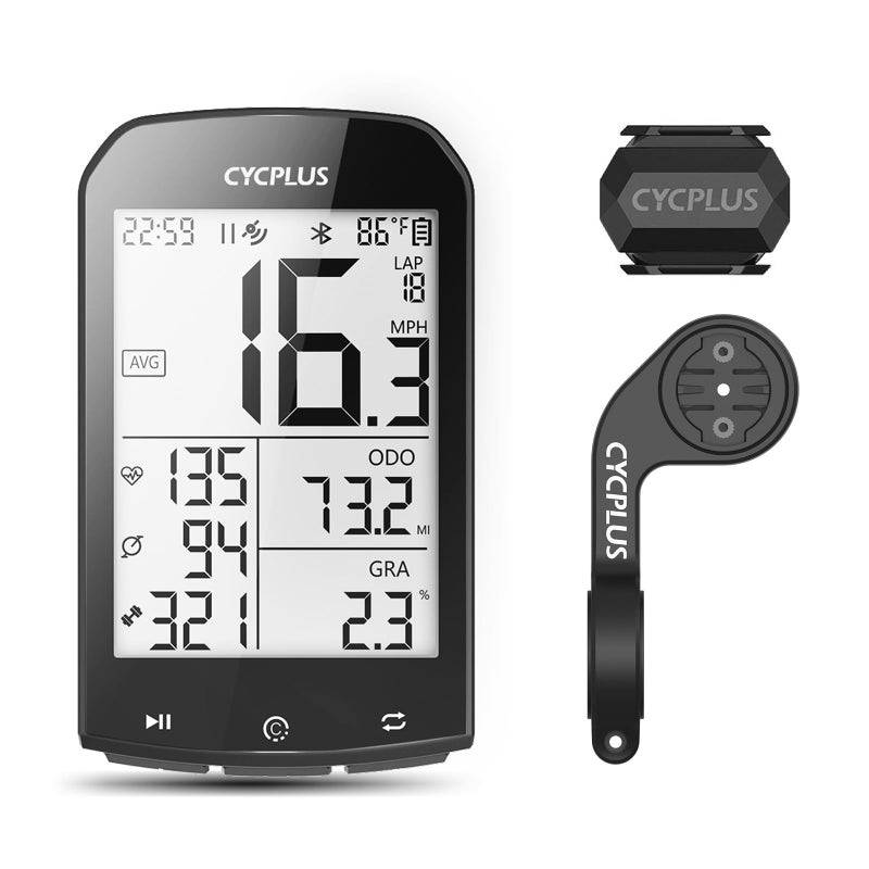 CYCPLUS Bike Computer Set Include Speed Sensor and Mount, Wireless Bicycle Speedometer Odometer, IPX6 Waterproof ANT+ Bluetooth - Image 1