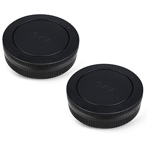 JJC 2-Pack Body Cap and Rear Lens Cap Cover Kit for Canon EOS M50 M50 Mark II M5 M6 M6 Mark II M200 M100 M10 M3 M2 M and More Canon EF-M Mount Mirrorless Camera and Lens - Image 1