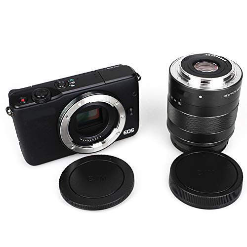 JJC 2-Pack Body Cap and Rear Lens Cap Cover Kit for Canon EOS M50 M50 Mark II M5 M6 M6 Mark II M200 M100 M10 M3 M2 M and More Canon EF-M Mount Mirrorless Camera and Lens - Image 3