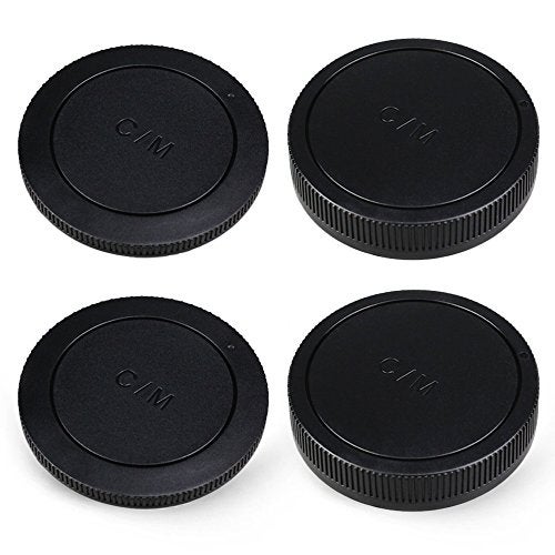 JJC 2-Pack Body Cap and Rear Lens Cap Cover Kit for Canon EOS M50 M50 Mark II M5 M6 M6 Mark II M200 M100 M10 M3 M2 M and More Canon EF-M Mount Mirrorless Camera and Lens - Image 2