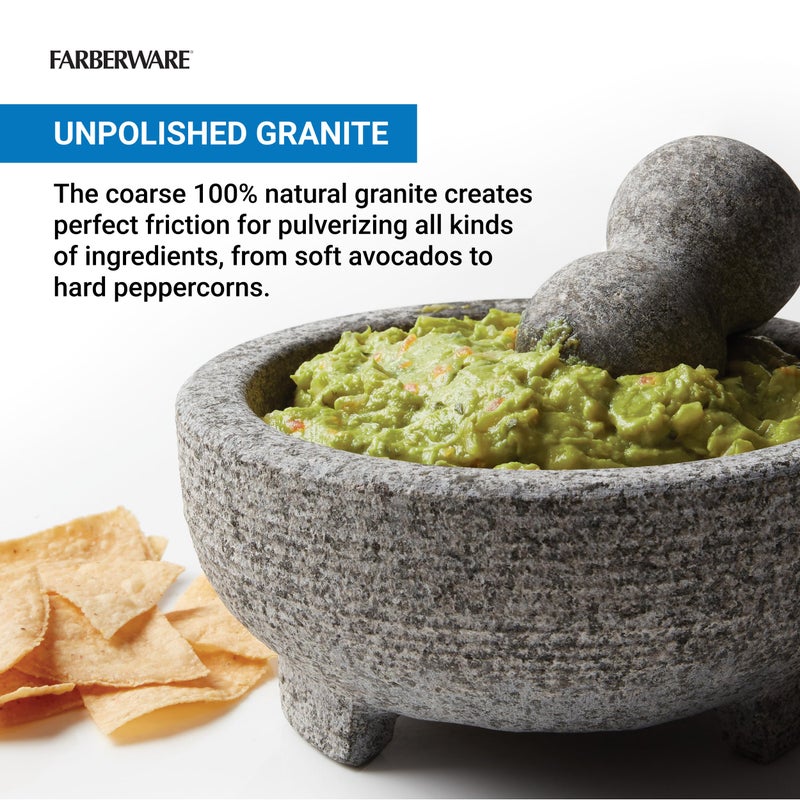 Farberware Professional Granite Molcajete Mortar and Pestle Stone Grinder, 4-Cup - Image 5