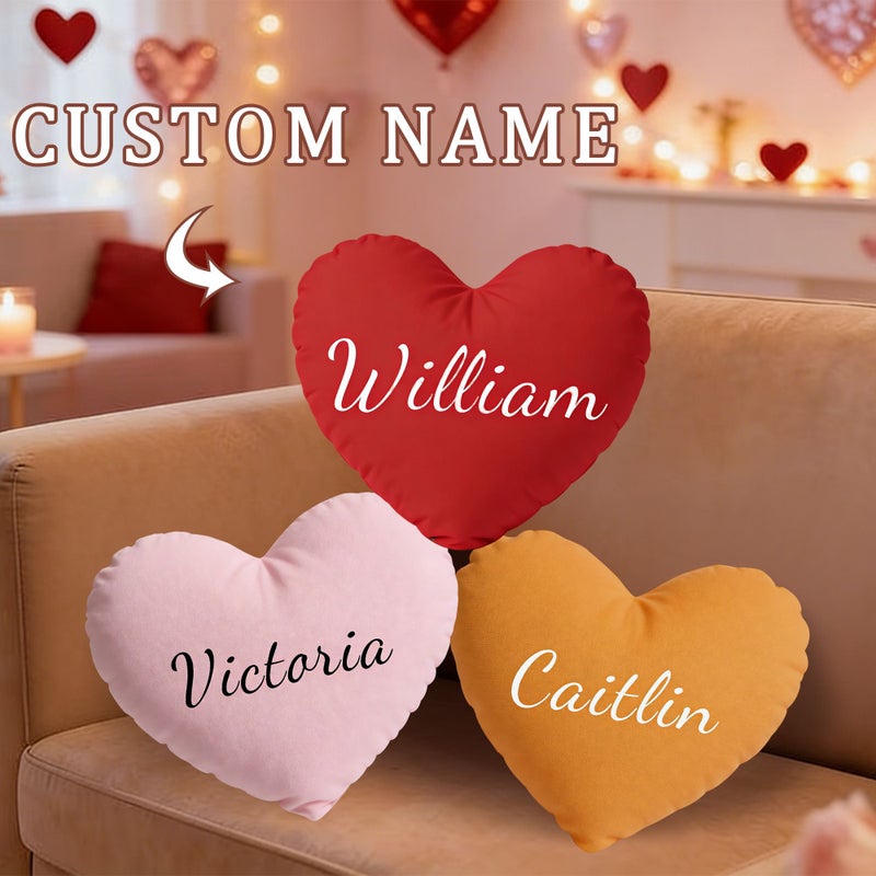 One Personalized Heart Pillow Color 6 23.62 Inch Custom Heart Shaped Cushion Perfect For Valentine Day Gift Home Decoration Friend Birthday Gift - Image 1
