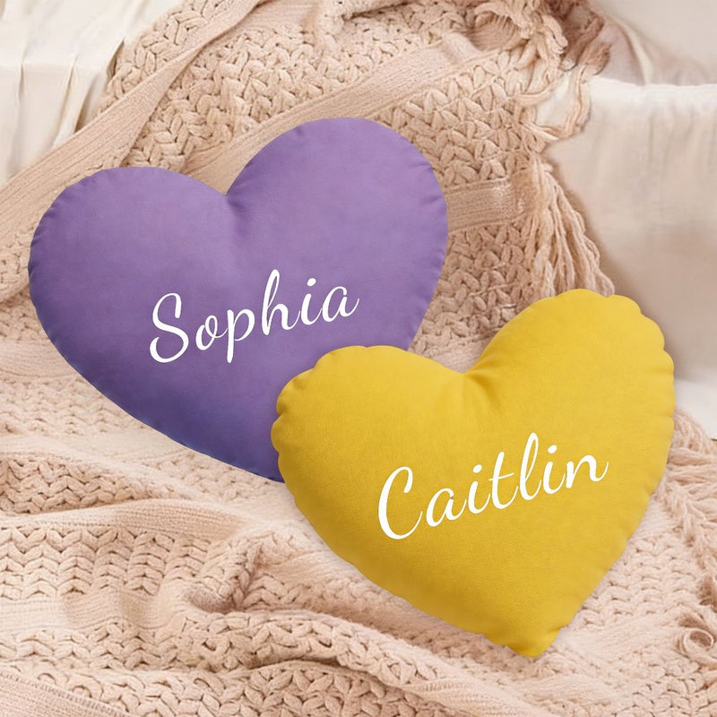 One Personalized Heart Pillow Color 6 23.62 Inch Custom Heart Shaped Cushion Perfect For Valentine Day Gift Home Decoration Friend Birthday Gift - Image 5
