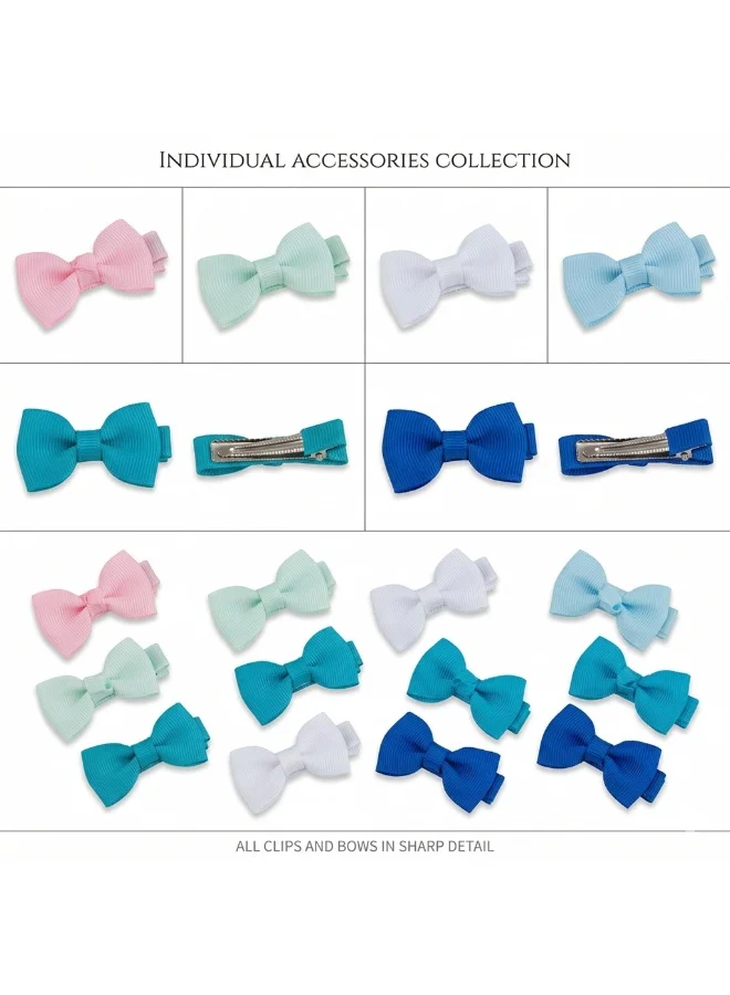 بامبيميسي Pastel Dreams Grosgrain Bow Clip Set (12-Piece)