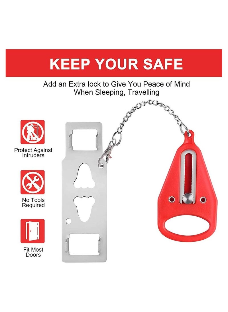Generic 2 Pieces Portable Door Lock Travel Door Locker Latch Traveling Extra Locks  - Image 3