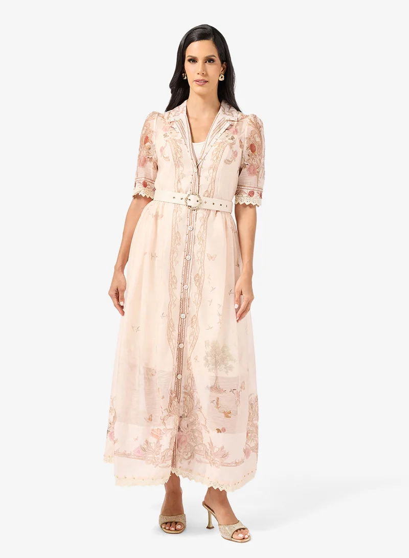 خزانة فستان بطبعة زهور