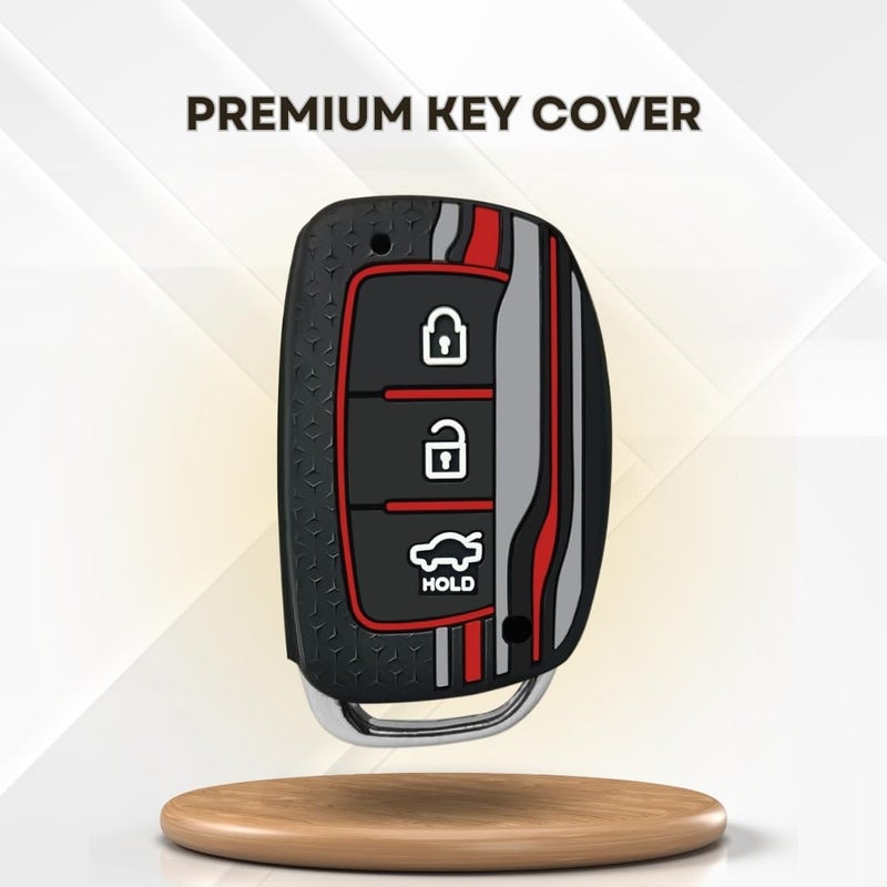 Keycept ™ Tristar Key Cover for Hyundai Grand i10 NIOS Asta| Venue| i20| Aura| Creta| Exter| i20 Elite| Verna 4s| i20 Active| Venue Sx| Elantra 3 Button Smart Key. (Black) - Image 5