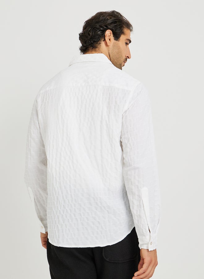 ستايلي قميص بأزرار وياقة مفرودة وأكمام طويلة بقصة عادية - Image 4