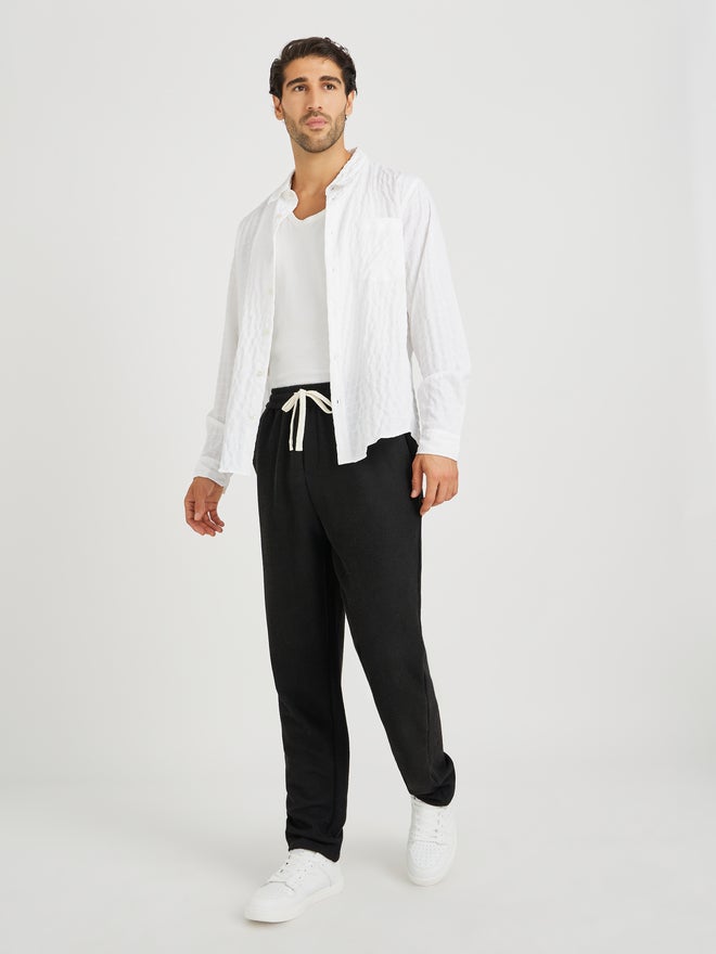 Styli Textured Crew Collar Long Sleeve Regular Fit Shirt - Image 2