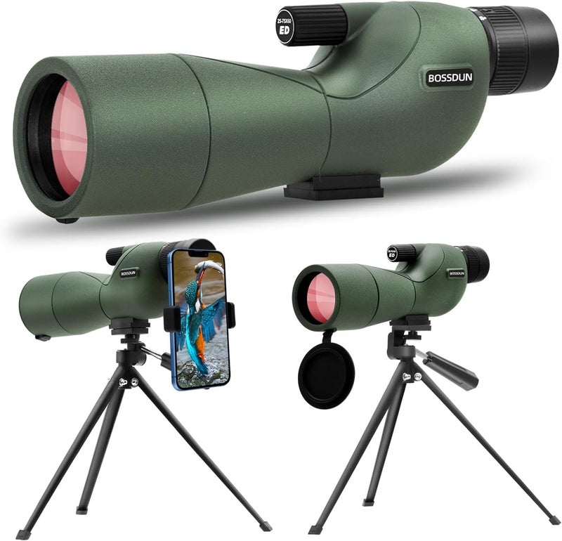 BOSSDUN BOSSDUN Spotting Scope Hunting Scope for Target Shooting, Waterproof Telescope with Tripod with BAK4 Prism, Phone Adapter, Carrying Bag (60G)  - Image 1