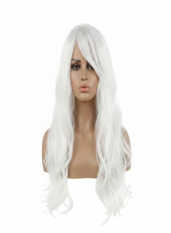 Moira Synthetic Straight Colored Hair Wig for Costume Dressing, Photo Booths, Fancy Dress, Cosplay (White) - Image 1