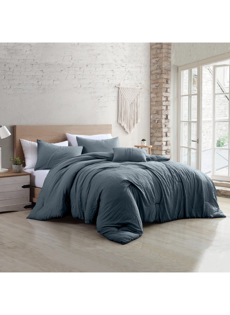 Modern Threads Modern Threads 4Piece GarmentWashed Comforter Set Beck Denim King 