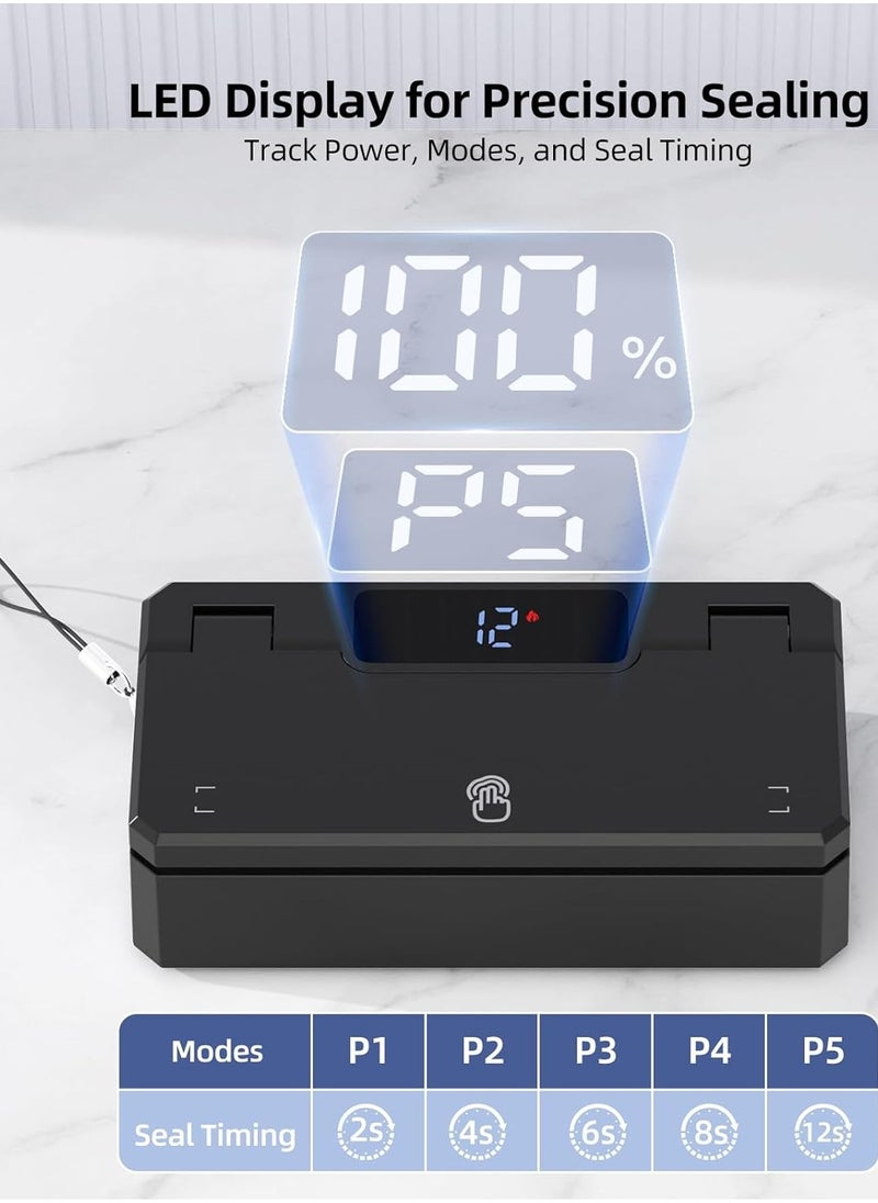 General Mini Bag Sealer and Cutter, Handheld Bag Sealer Heat Seal with 5 Seal Time Modes and 3.8" Heating Strip,Rechargeable Chip Bag Sealer Bag Resealer for Chip Bags, Snack Bags, Plastic Bags  - Image 3