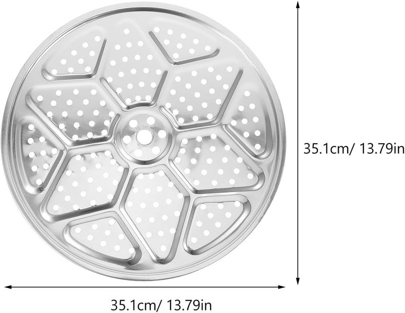 SUPVOX 2pcs 36cm Stainless Steel Steamer Rack for Pots, round Steaming Tray Insert, 304 Food-grade Metal, Compatible with Pressure Cookers for Vegetable and Seafood Steaming - Image 2