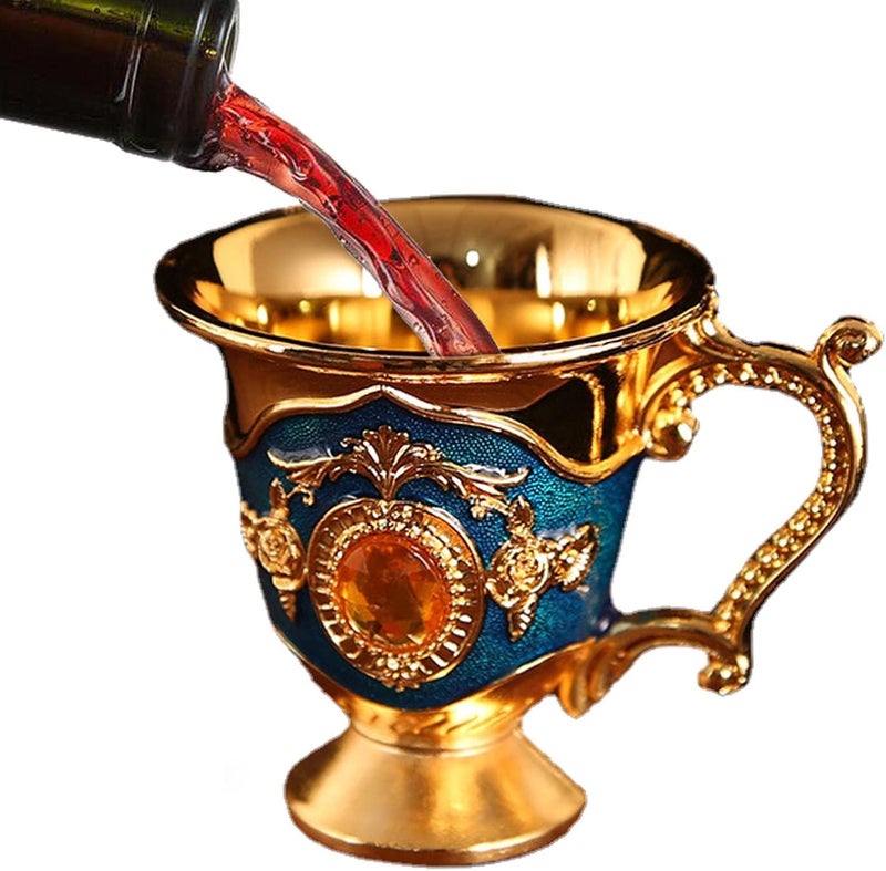 Wine Glass Small,European Style Wine Glass | Vintage Decorative Small Wine Glass for Home Office Wedding Party Bar - Image 1