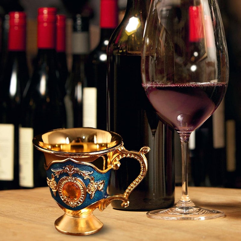 Wine Glass Small,European Style Wine Glass | Vintage Decorative Small Wine Glass for Home Office Wedding Party Bar - Image 3