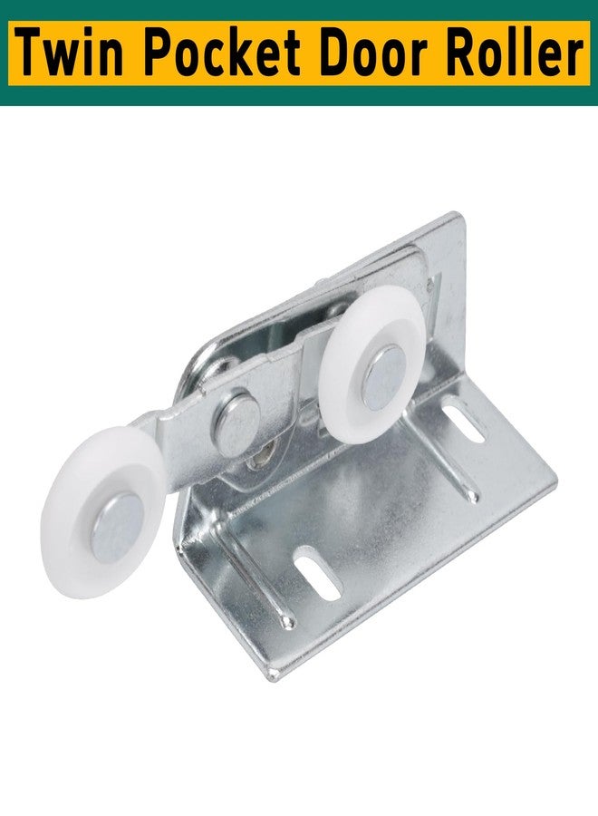 Lashow Twin Pocket Door Roller,Top Mount Pocket Door Rollers, 7/8 Inch Wheels, Alloy Steel, Fits Cox Doors - Image 2