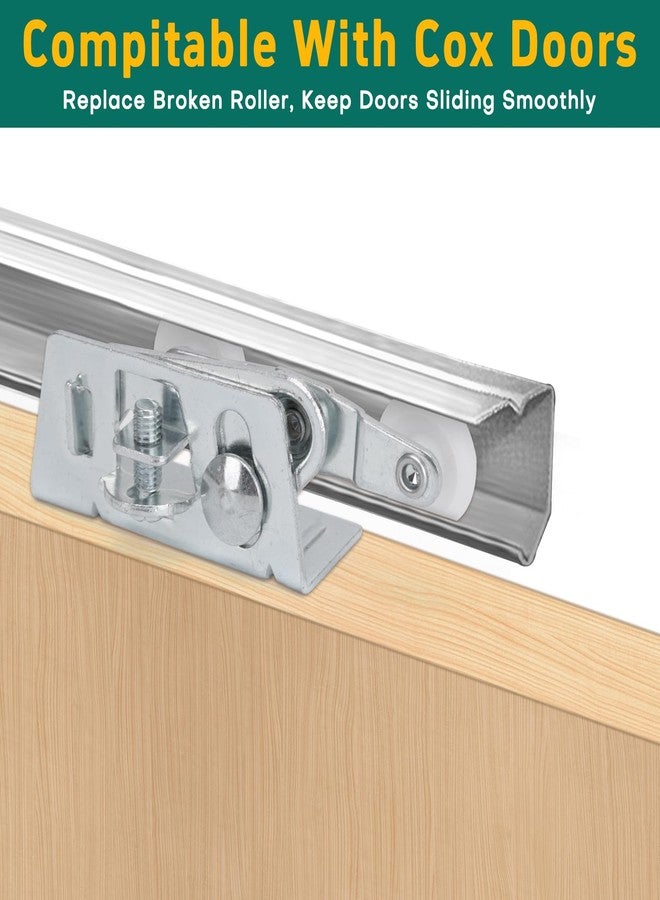Lashow Twin Pocket Door Roller,Top Mount Pocket Door Rollers, 7/8 Inch Wheels, Alloy Steel, Fits Cox Doors - Image 4