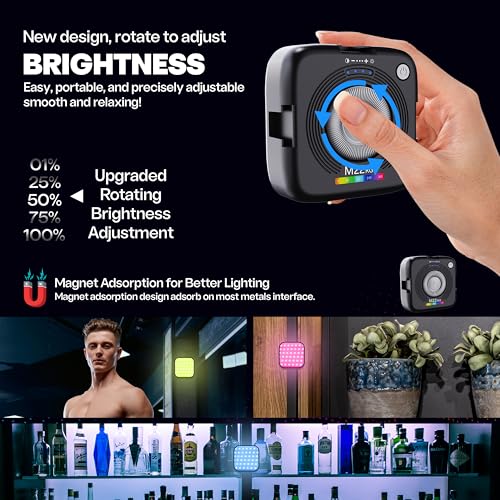 DRAVINA RGB LED Video Light for Selfie Photography Vlogging with Clip, Screw, Cold Shoe Mount & Type C Cord|126 LED Beads, 2000mAh Battery| 3000K-9000K Dimmable & Rechargeable (Multi Colour RGB) - Image 4