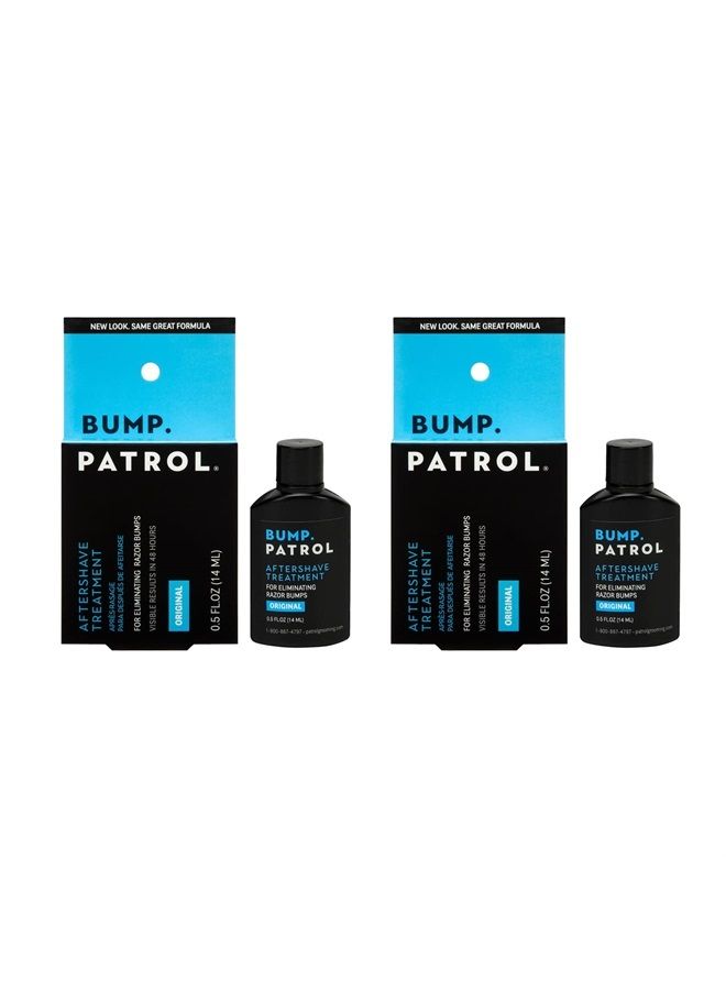 Bump Patrol Original Formula After Shave Bump Treatment Serum - Razor Bumps, Ingrown Hair Solution for Men and Women - 0.5 Ounce 2 Pack