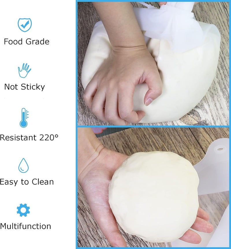 XoYoZo Silicone Kneading Dough Bag | Versatile Dough Mixer for Bread, Pastry, Pizza & Tortilla | Premium Silicone Bakeware | Best Multifunctional Cooking Tool (Large-3000ml) - Image 3