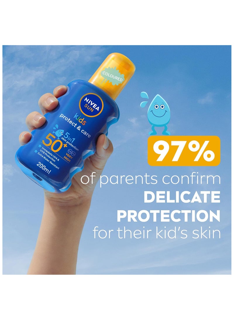 نيفيا بخاخ واقي شمسي نيفيا صن للاطفال لترطيب البشرة وحمايتها من الاشعة فوق البنفسجية فئة ايه وبي بعامل وقاية من اشعة الشمس 50+، 200 مل - Image 2
