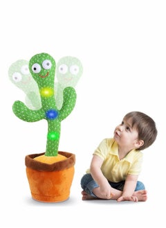 Kids Dancing Talking Cactus Toys for Baby Boys and Girls, Sunny Toy Electronic Plush Singing, Record Repeating What You Say with 120 Songs LED Lighting Home Decor