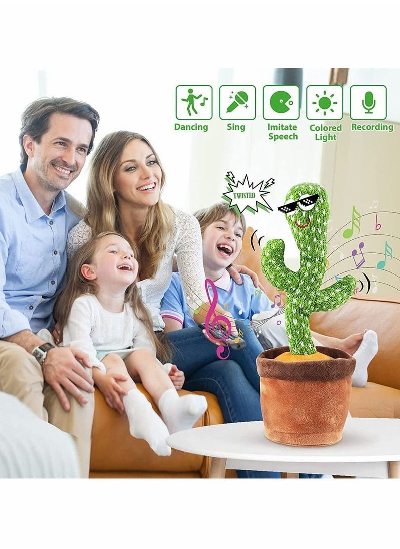 Y&D - Kids Dancing Talking Cactus Toys for Baby Boys and Girls, Sunny Toy Electronic Plush Singing, Record Repeating What You Say with 120 Songs LED Lighting Home Decor - Image 1