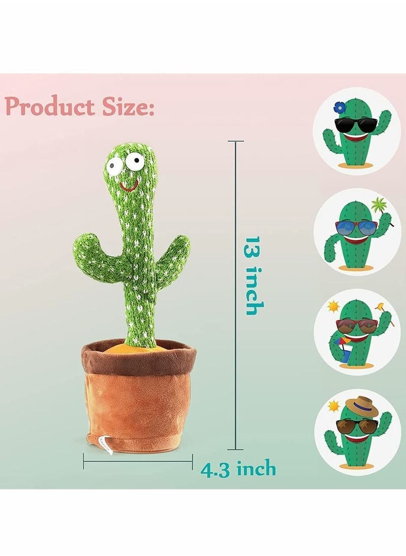 Y&D - Kids Dancing Talking Cactus Toys for Baby Boys and Girls, Sunny Toy Electronic Plush Singing, Record Repeating What You Say with 120 Songs LED Lighting Home Decor - Image 1