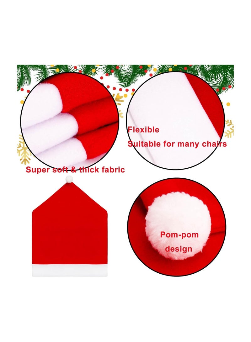 PRINTSHOP4ME 4Pcs Christmas Chair Covers–Santa Hat Design For Festive Holiday Decorations–Perfect For Dining Room,Kitchen And Party Decor–Great For Christmas Dinner And Holiday Events - Image 5