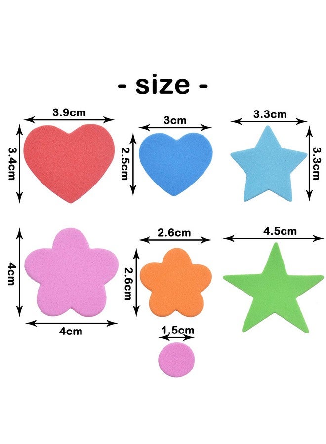Aylifu Glitter Foam Stickers 140 Pieces Selfadhesive Colorful Heart Star Flower Shapes Eva Foam Stickers Self Adhesive Craft Glitter Sticker For Kid'S Arts Craft & Home Decoration (Assorted Size) - Image 4
