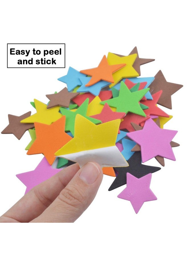 Aylifu Glitter Foam Stickers 140 Pieces Selfadhesive Colorful Heart Star Flower Shapes Eva Foam Stickers Self Adhesive Craft Glitter Sticker For Kid'S Arts Craft & Home Decoration (Assorted Size) - Image 5