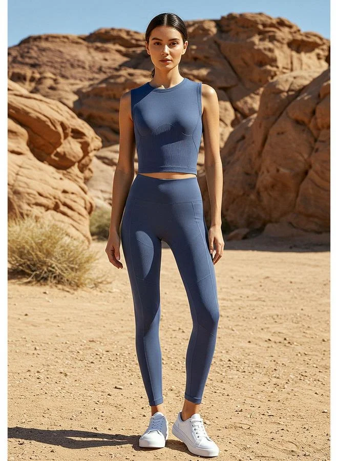 ADOT by Splash Seamless Sleeveless Top with Round Neck