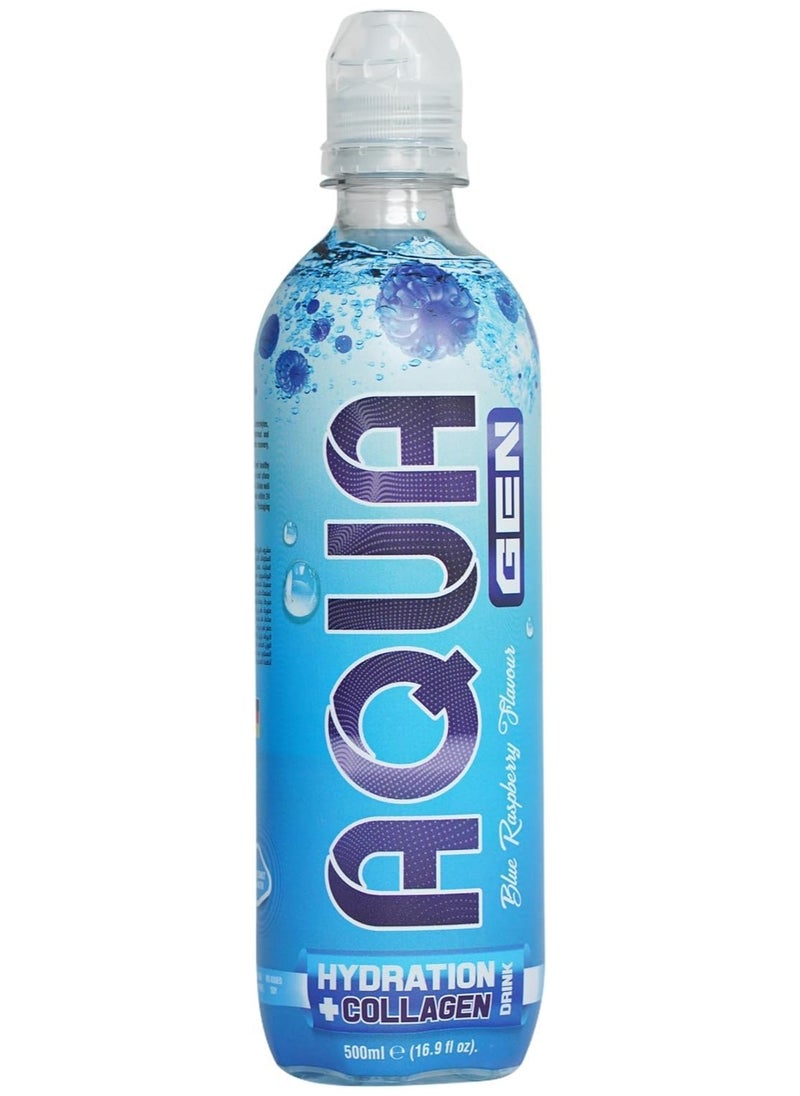 Laperva Aqua Gen Hydration Plus Collagen Drink Hydration Drink with Marine Collagen & Electrolytes , Muscle & Joint Support, Skin & Hair Health  Blue Raspberry, 500 ml Pack of 12  - Image 2