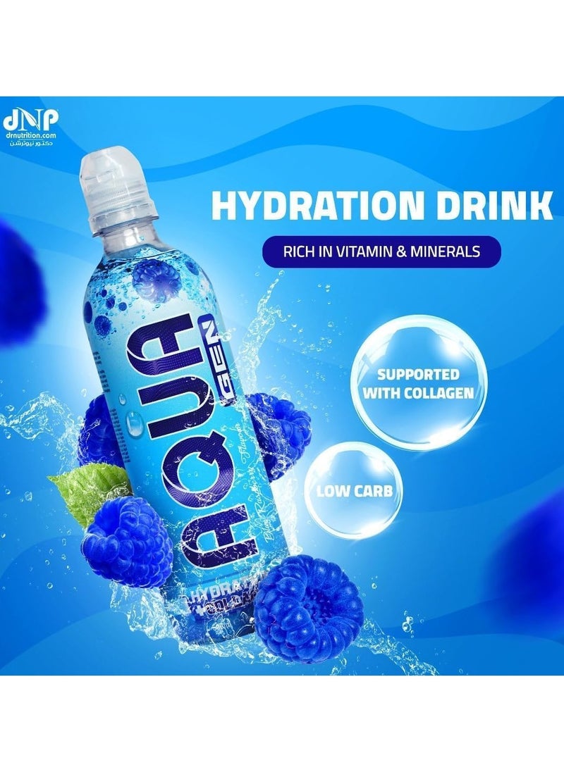 Laperva Aqua Gen Hydration Plus Collagen Drink Hydration Drink with Marine Collagen & Electrolytes , Muscle & Joint Support, Skin & Hair Health  Blue Raspberry, 500 ml Pack of 12  - Image 4