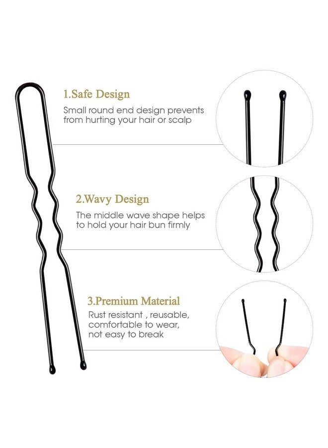 IKOCO Hair Pins for Women, IKOCO 2inch and 2.75inch U Shaped Hair Pins for Buns with Storage Box, 50Pcs of each size, Black - Image 3