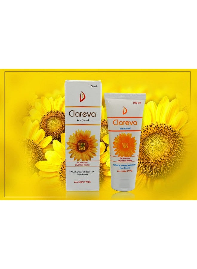 Exgrow Clareva Sun Screen Lotion Cream for Men and Women - 100 ml | SPF -50 | UAV/UVB Sun Protections | Sweat & Water Resistant | Non Greasy | All Skin Type - Image 2