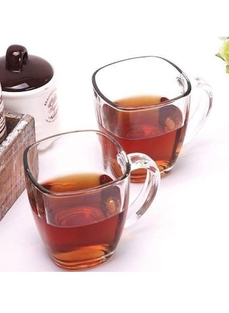 ريكو طقم أكواب قهوة زجاجية فاخرة مكون من 6 أكواب شاي بسعة 220 مل  - Image 3