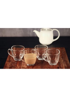 Reko Coffee Glass Premium Glass Coffee Mug Tea Cups Set of 6-220 ML  - Image 2