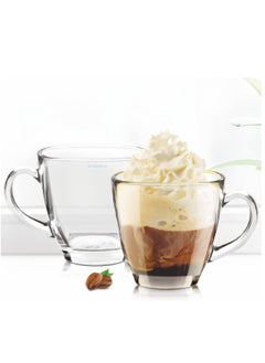 Reko Coffee Glass Premium Glass Coffee Mug Tea Cups Set of 6-220 ML  - Image 5