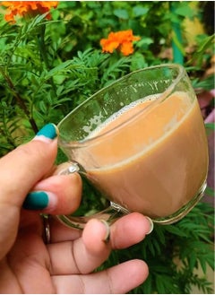 Reko Coffee Glass Premium Glass Coffee Mug Tea Cups Set of 6-220 ML  - Image 4