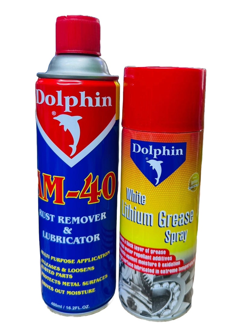 دولفين بخاخ شحم الليثيوم الأبيض 400 مل ومزيل الصدأ 480 مل - Image 3