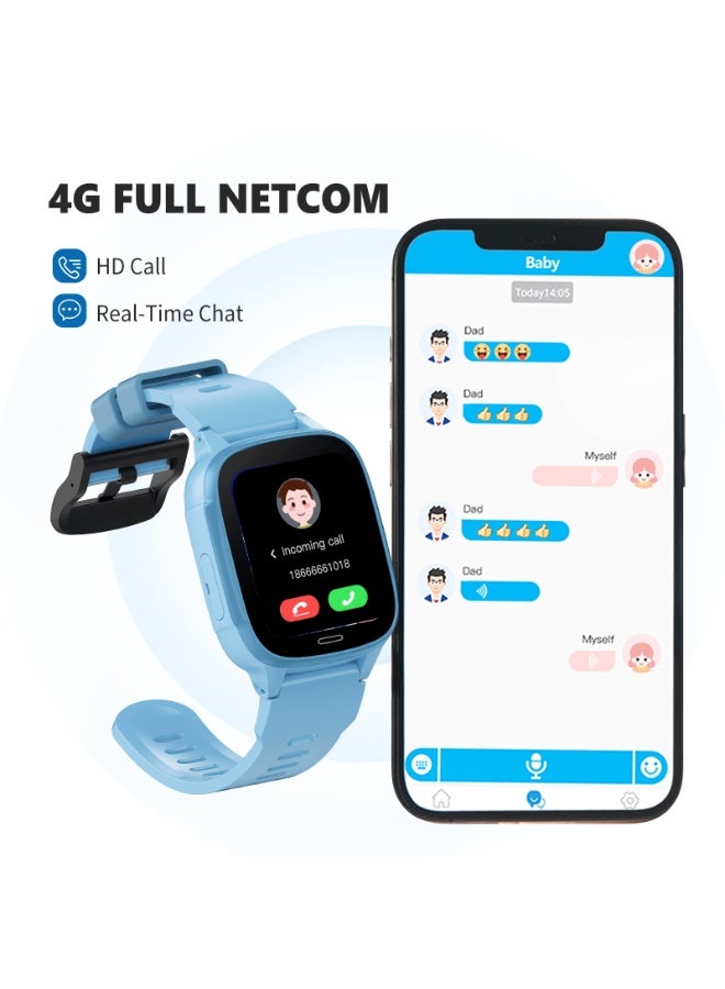 G-Tab WK1 SE 4G GPS Kids Smartwatch for Boys – Real-Time GPS Tracker, 4G Calling, SOS Safety Watch, 1.83" Display, IP67 Waterproof, Up to 4 Days Battery Life, SIM Support, Parental Control Watch for Kids Blue - Image 3