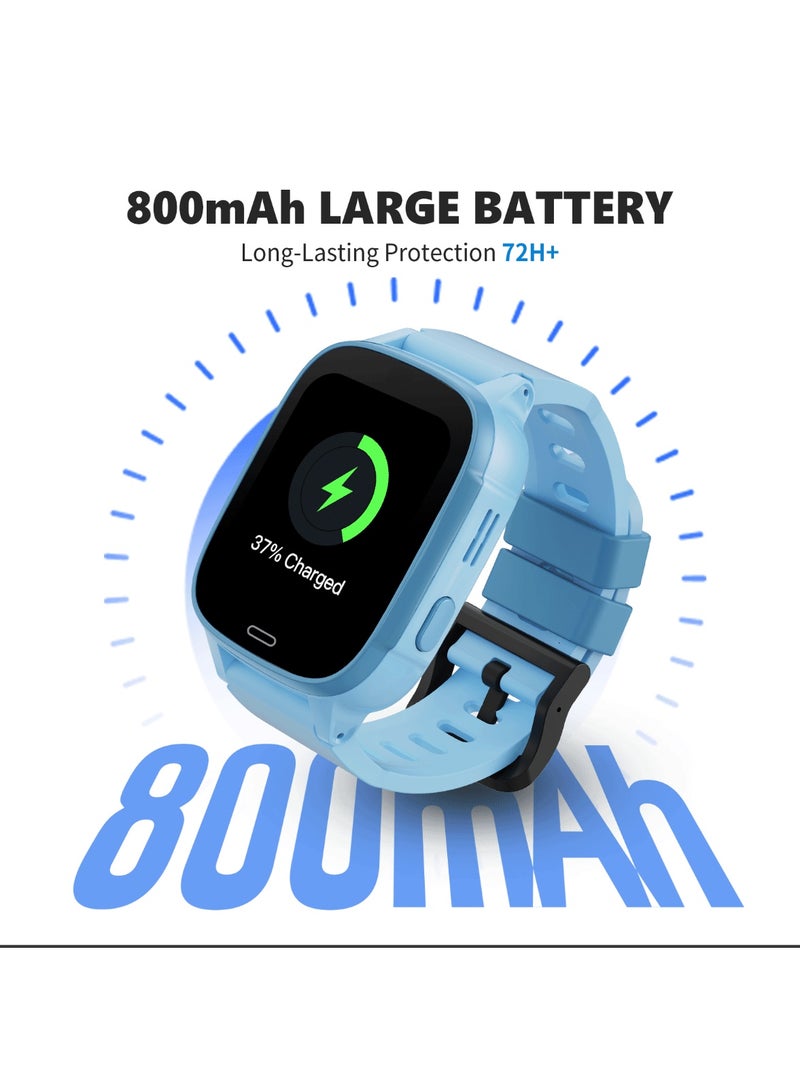 G-Tab WK1 SE 4G GPS Kids Smartwatch for Boys – Real-Time GPS Tracker, 4G Calling, SOS Safety Watch, 1.83" Display, IP67 Waterproof, Up to 4 Days Battery Life, SIM Support, Parental Control Watch for Kids Blue - Image 5