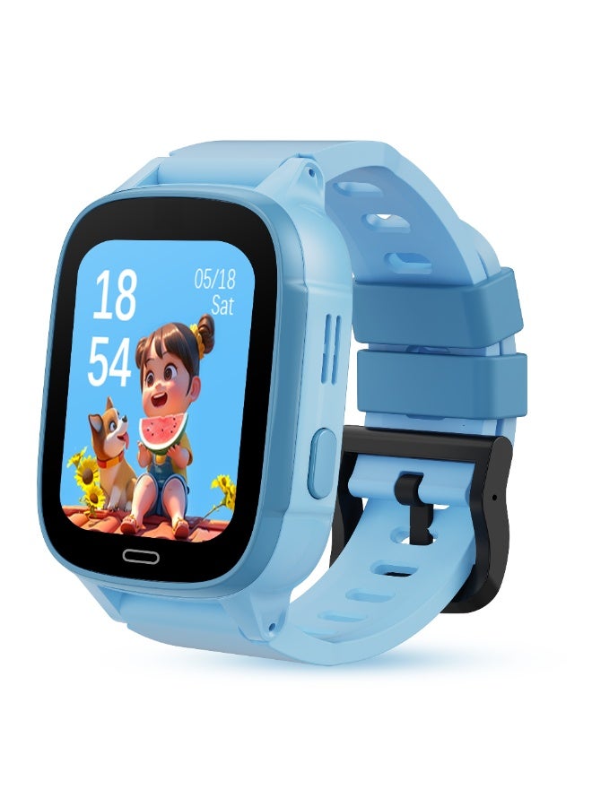 G-Tab WK1 SE 4G GPS Kids Smartwatch for Boys – Real-Time GPS Tracker, 4G Calling, SOS Safety Watch, 1.83" Display, IP67 Waterproof, Up to 4 Days Battery Life, SIM Support, Parental Control Watch for Kids Blue - Image 1