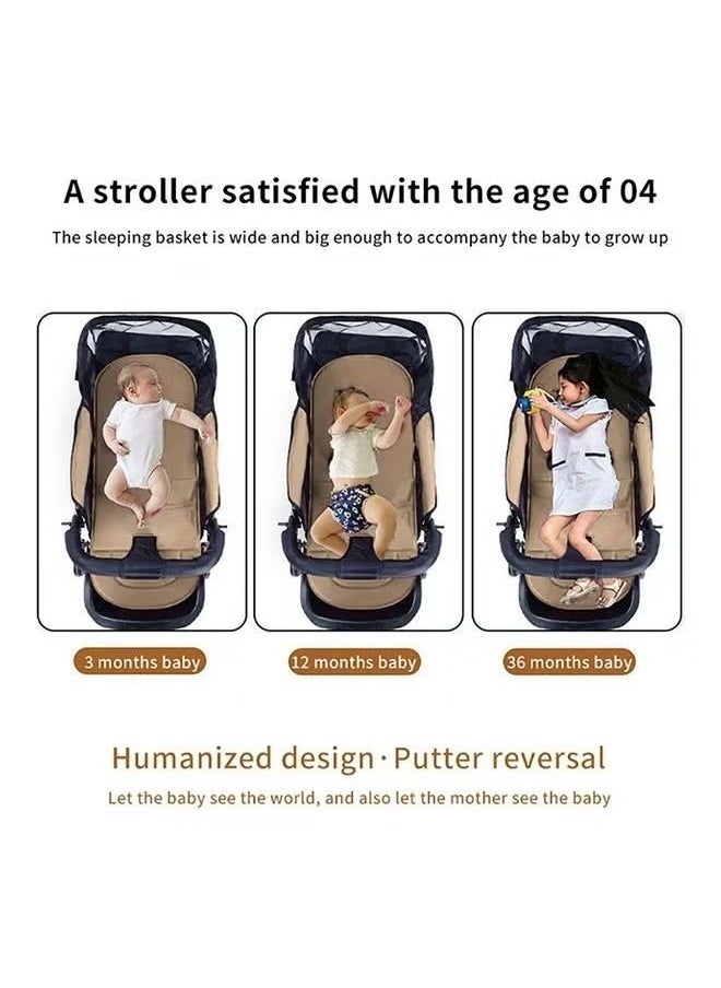 Bukela Baby Stroller for Comfort and Safety, Foldable Design with Rain Cover, Adjustable Seating, Harness and Shock Absorbing Wheels (Beige)  - Image 5