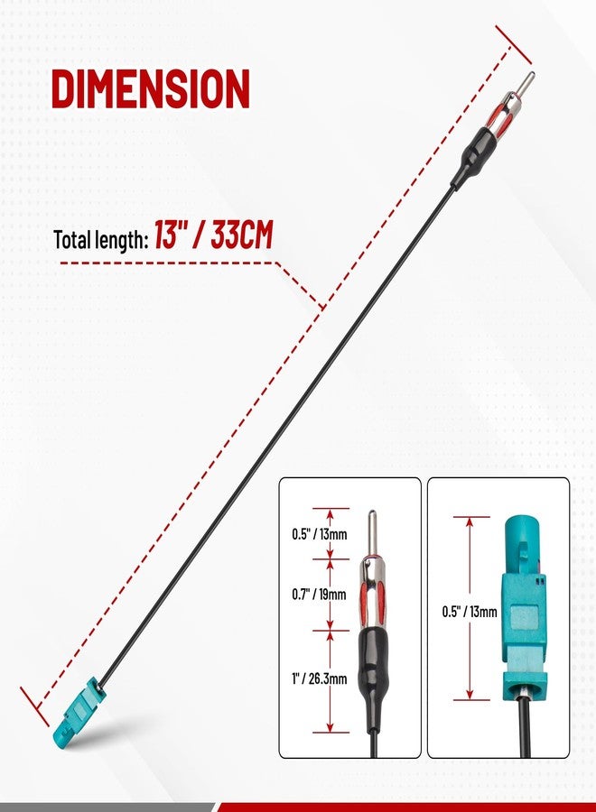 RED WOLF Aftermarket Radio Stereo Install Antenna Adapter Plug Replacement for Jeep Wrangler 2007-2013 JK JKU, Dodge Chrysler - Image 5