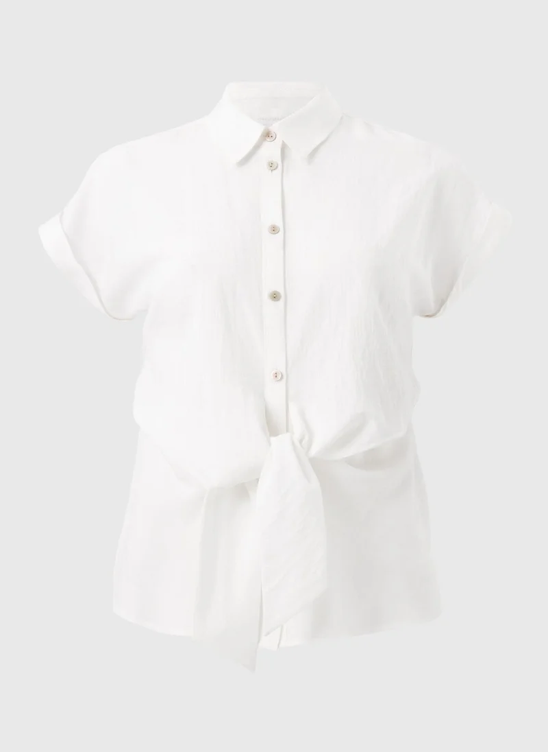 Matalan Et Vous White Tie Front Blouse
