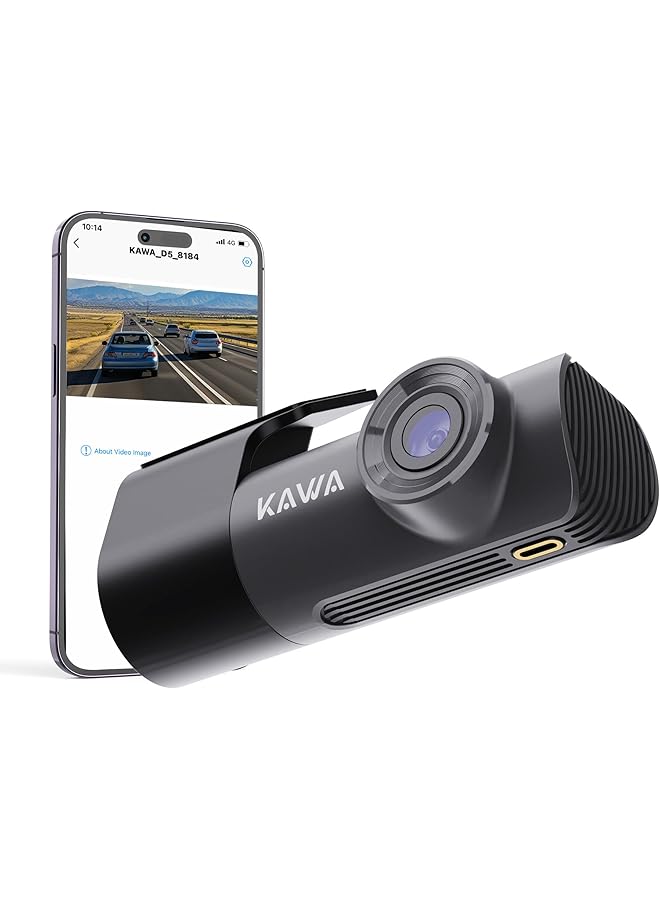 KAWA Dash Cam 2K, Mini Front Dash Camera For Cars, Smart Voice Control, 1296P Qhd, Built In Wifi, Loop Recording, G-Sensor, Night Vision, Ios/Android Mobile App, Support 256Gb Max, D5 - Image 1