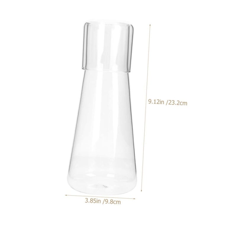 Glass Ice Teapot Carafe With Lid Bedside Water Jug Multi Function Room Decor - Image 2